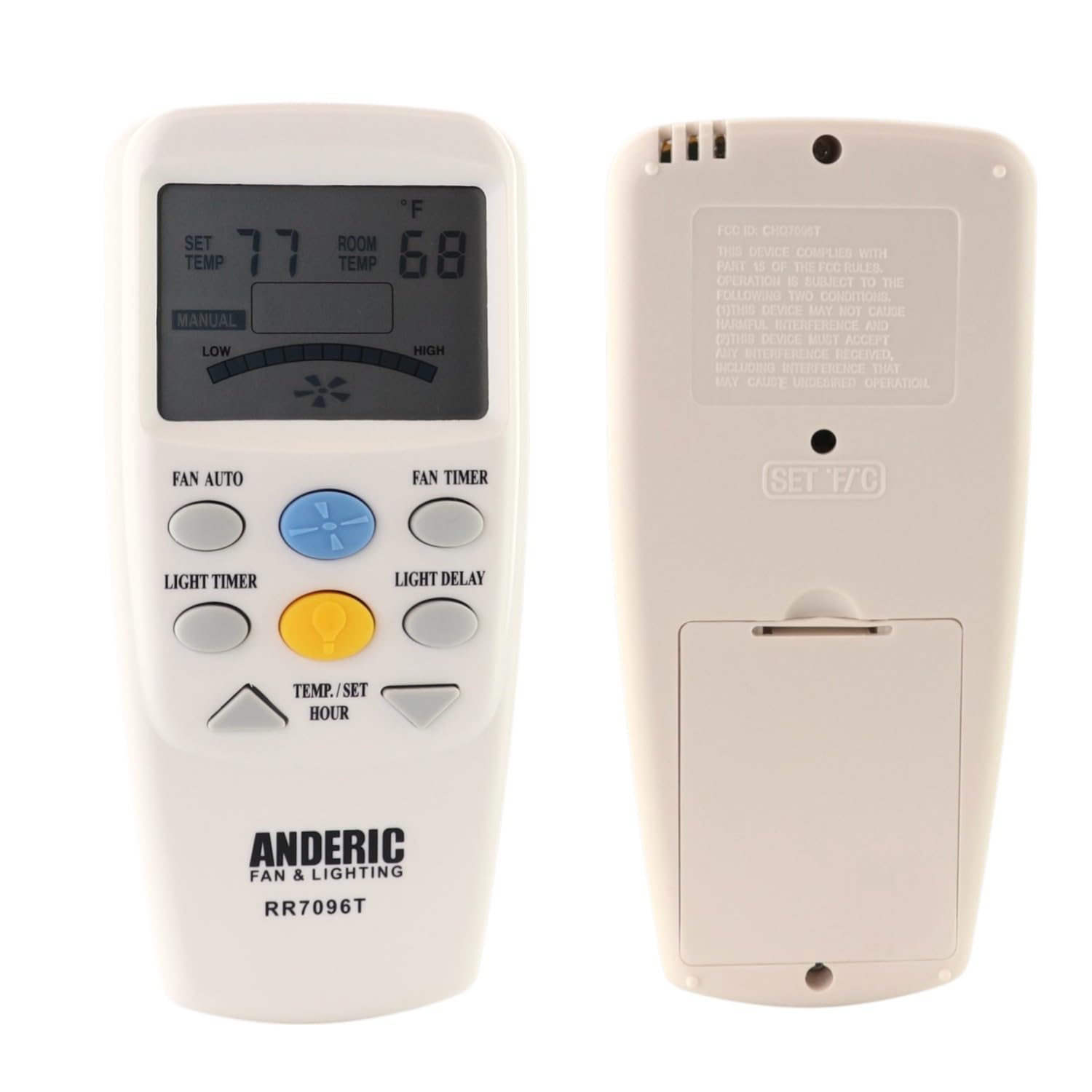 Anderic RR7096T Thermostatic Ceiling Fan Remote Control